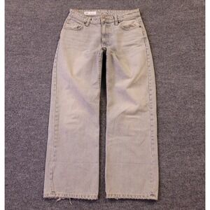 Zara Wide Leg Jeans Womens Sz 4 (28x27) Mid Rise Light Wash Cotton
